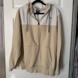 The North Face Men's Tan and White Zip-Up Sweater
